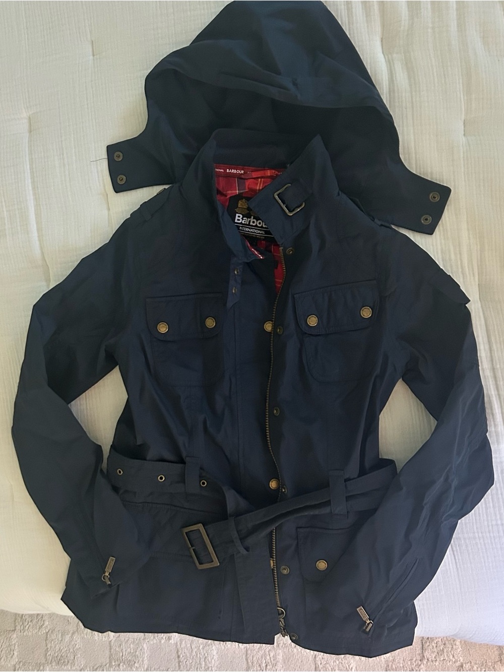 Barbour Women's Navy Hooded Utility Jacket